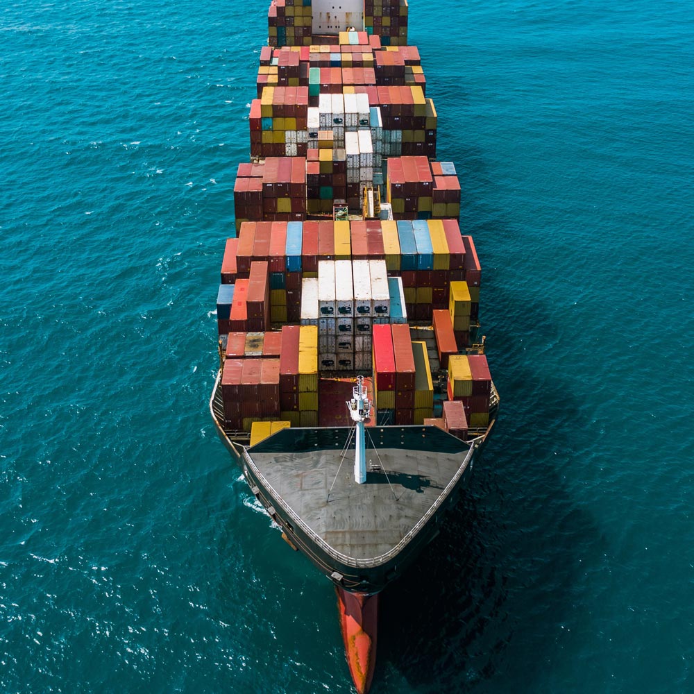 Kereru Foods logistics looking down on container shipping